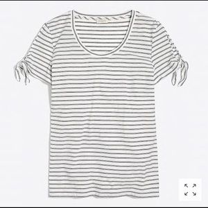 NWT J. Crew Factory striped tie-shoulder t-shirt